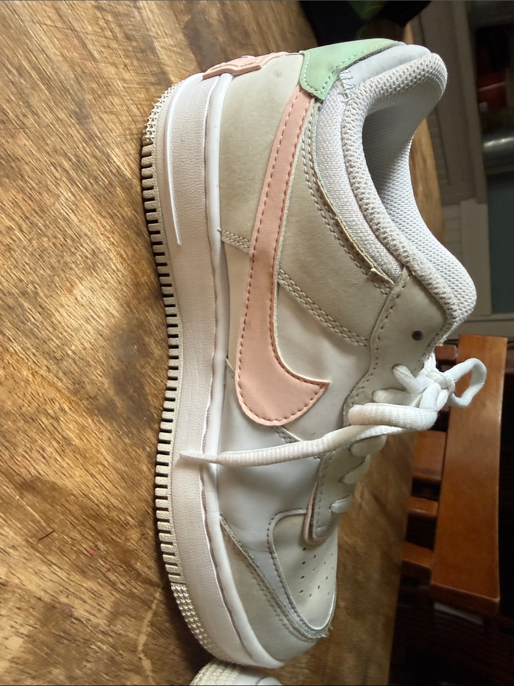 Nike Airforce 1 Shadow White/Mint Foam/ Pink Gently used!! - Picture 6 of 8
